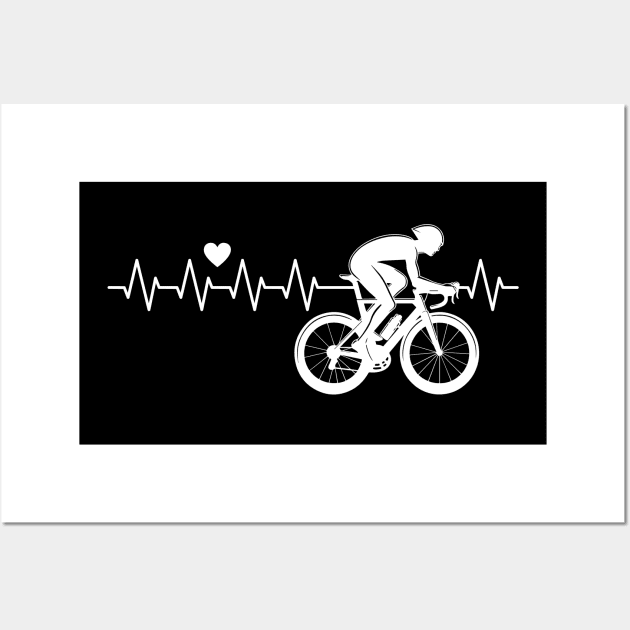 Cyclist Heartbeat Wall Art by Cipher Prints